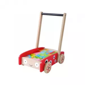 EcoToys Antemergator din lemn + 40 de cuburi