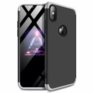 GKK 360 Design cu 3 piese Iphone XR Negru cu Argintiu