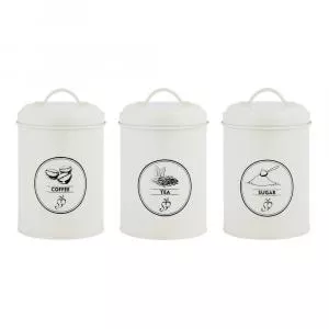 Esschert Design Recipiente 3 buc. din oțel pentru cafea/pentru ceai –1130140