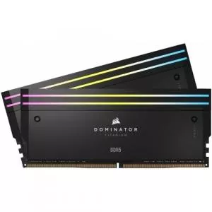 Corsair DOMINATOR® TITANIUM RGB 96GB (2x48GB) DDR5 DRAM 6600MT/s CL32 Intel XMP Memory Kit — Black CMP96GX5M2B6600C32