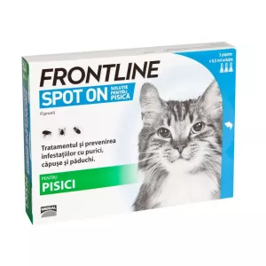 Merial Pipete antiparazitare pentru pisici, Frontline Spot-On Cat x 3 Pipete