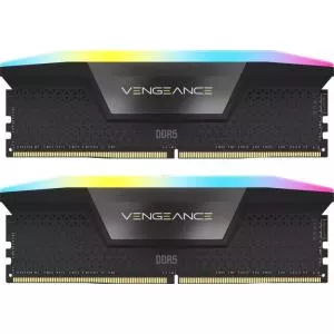Corsair VENGEANCE® RGB 64GB (2x32GB) DDR5 DRAM 6000MT/s CL30 Memory Kit — Black  cmh64gx5m2b6000c30