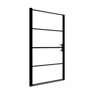 vidaXL Ușă de duș, negru, 81 x 195 cm, sticlă securizată mată 146661