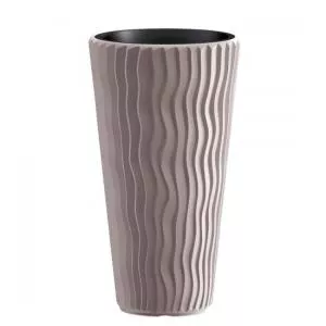 Prosperplast Ghiveci decorativ de flori, rotund, inalt, cafeniu, 39x70.8cm, Sandy