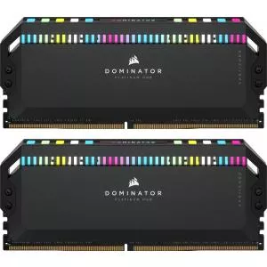 Corsair DOMINATOR® PLATINUM RGB 64GB (2x32GB) DDR5 DRAM 6400MT/s CL32 Memory Kit — Black CMT64GX5M2B6400C32