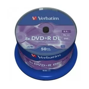 Verbatim DVD+R Double Layer 8x Matt Silver 50pk Spindle 43758