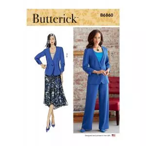 Butterick Tipar sacou, fusta petrecuta si pantaloni B6860