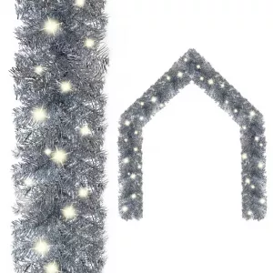 vidaXL Ghirlandă de Crăciun cu becuri LED, argintiu, 10 m