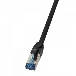 LogiLink Patch cable, PUR, Cat.6A, S/FTP, black, 1 m CQ6035S