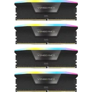 Corsair VENGEANCE® RGB 128GB (4x32GB) DDR5 DRAM 5600MT/s CL40 Memory Kit — Black CMH128GX5M4B5600C40