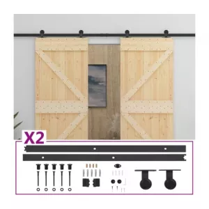 vidaXL Ușă glisantă cu set feronerie, 100 x 210 cm, lemn masiv de pin 3057598