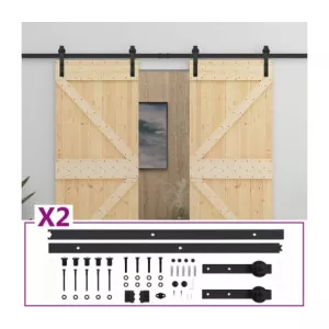 vidaXL Ușă glisantă cu set feronerie, 100x210 cm, lemn masiv de pin 3057599