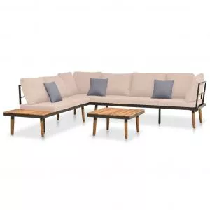 vidaXL Set mobilier de gradina cu perne, 4 piese, lemn masiv de acacia 316641