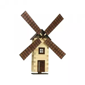 Walachia Set Moara de vant din lemn decorativa pentru perete