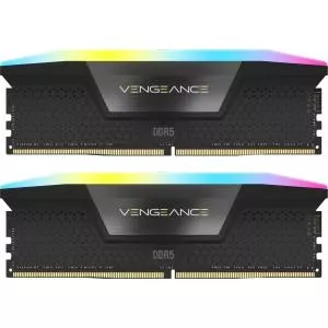 Corsair VENGEANCE® RGB 96GB (2x48GB) DDR5 DRAM 5200MHz C38 Memory Kit — Black CMH96GX5M2B5200C38