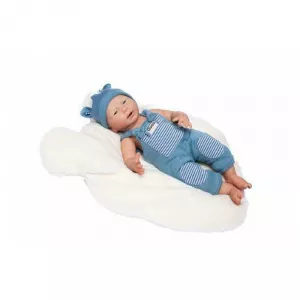 Guca Papusa nou-nascut hiper-realist Silicone Reborn David cu salopeta tricotata 46 cm