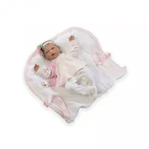 Guca Papusa bebe realist Reborn Ainoa hainute tricot si pernuta 46 cm