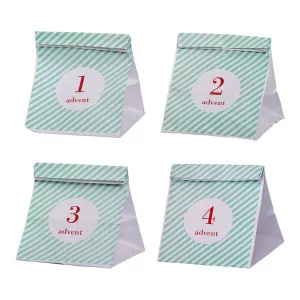 Bloomingville Set 4 pungi de hârtie advent pentru cadou