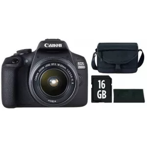Canon EOS 2000D + EF-S 18-55mm IS II + Geanta SB130 + Laveta + Card 16GB SD