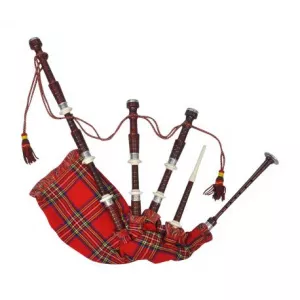 vidaXL Great Highland cimpoi scoțian din tartan Royal Steward, roșu 70043