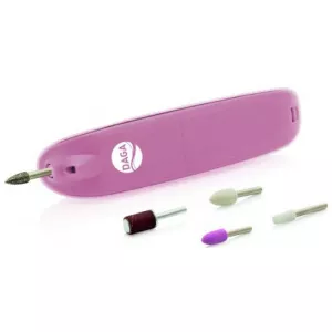 Daga Trusa manichiura/pedichiura SM 210 Pink. 5 capete de lucru, Lampa UV pentru uscare rapida, Sensor tactil, Led de precizie, Cutie de depozitare (Alb/Roz)