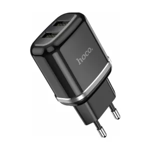 Hoco Incarcator retea N4 Dual USB Fast Charge 2.4A 12W Negru