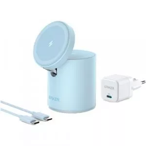 Anker QI PowerWave Mag-Go 2in1, 20W, Albastru
