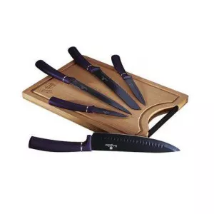 Berlinger Haus Set 6 piese cu tocator bambus Purple BH 2683