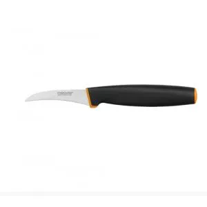 Fiskars Cutit pentru curatat Control+, otel inoxidabil, 7 cm (Negru/Portocaliu) 1074445