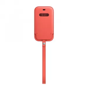 Apple Leather Sleeve MagSafe pentru iPhone 12 Mini, Pink Citrus MHMN3ZM/A