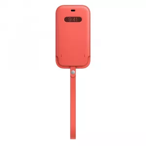 Apple Leather Sleeve MagSafe pentru iPhone 12 / iPhone 12 Pro, Pink Citrus MHYA3ZM/A