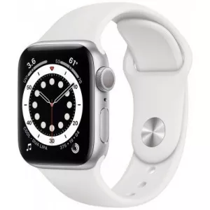 Apple Watch Series 6 GPS Silver Aluminum, 40 mm, White Band