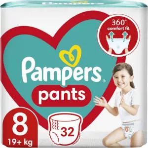 Pampers Pants Jumbo Pack, Marimea 8, 19+ kg, 32 buc