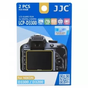 JJC Folie protectie LCD pentru Nikon D3300/ D3200/ D3400, 2 buc.