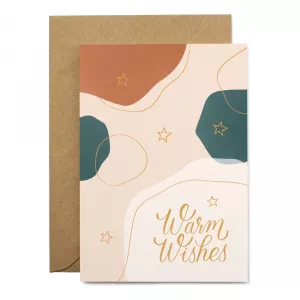 Printintin Felicitare cu plic din hârtie reciclată pentru Crăciun Warm Wishes, format A6