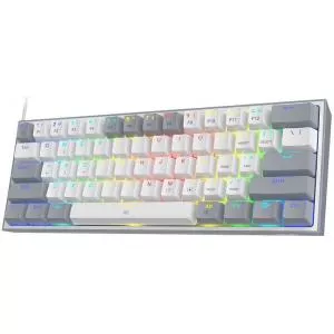 Redragon Fizz Pro RGB White Grey Mecanica Red Switch K616-RGB-WG_RD