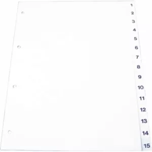 Plastoreg Index plastic gri, numeric 1-10, A4, 120 microni