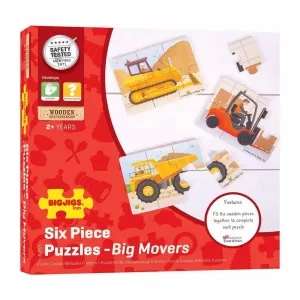 Bigjigs Set 3 puzzle din lemn - Vehicule pentru constructii