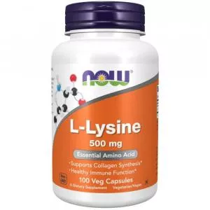 NOW L-Lizină 500 mg Capsule Vegane 100 caps.