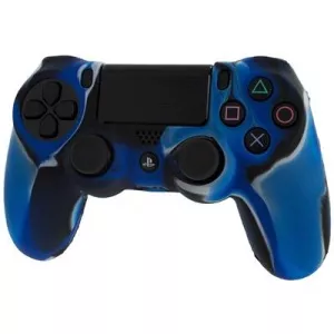 Assecure Pro Soft Silicone Protective Cover With Ribbed Handle Grip Blue Ps4