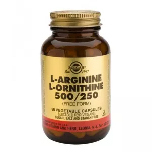 Solgar L-Arginine 500 mg. / L-Ornithine 250 mg. / 50 Caps.