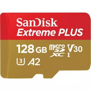 Sandisk Extreme Plus, microSDXC, 128GB Clasa 10 + Adaptor microSD