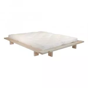 Karup Pat matrimonial din lemn masiv de pin cu somieră 140x200 cm Japan –651416