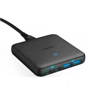 Anker Incarcator de retea Ultra Slim PowerPort 543 Atom, 65W, 2x USB-C, 2x USB-A, PowerIQ 3.0 (Negru)