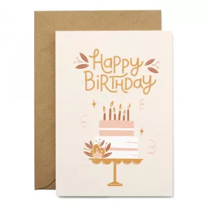Printintin Felicitare zi de naștere cu plic din hârtie reciclată Happy Birthday, format A6