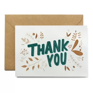 Printintin Card de mulțumire cu plic din hârtie reciclată Thank You, format A6
