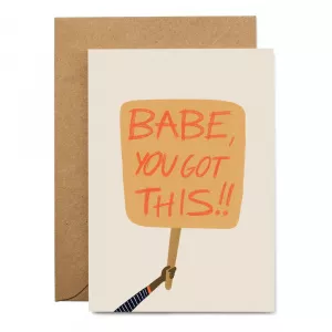 Printintin Felicitare cu plic din hârtie reciclată You got this babe!, format A6