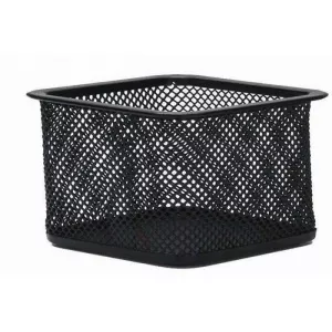 Q-Connect Suport metalic Mesh, pentru agrafe, forma patrata - 80 x 80 x 30mm - negru