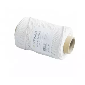 Q-Connect Sfoara din bumbac, ceruita, 80m, 100g/ghem - culoare alba