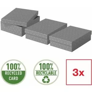 Esselte Cutie depozitare Home Recycled 360 mm, cu capac, 3 buc/set, gri E628285